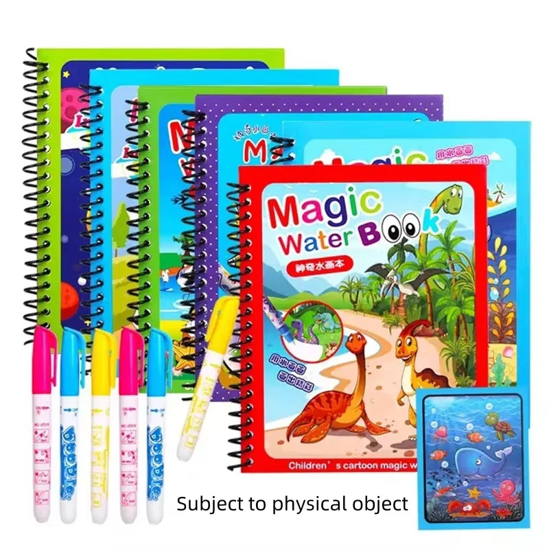 Magical Books with Pen Water Drawing - Reusable Coloring Magic book