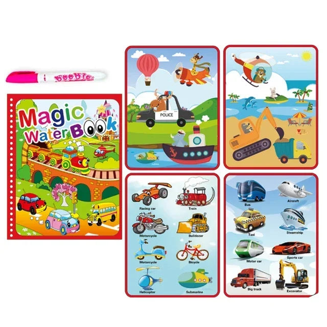 Magical Books with Pen Water Drawing - Reusable Coloring Magic book